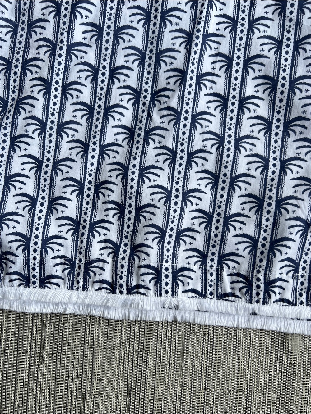 Emily McCarthy Poppy Dress Navy & White Palm Tree Pattern Mini Dress with Collar - Picture 5 of 9